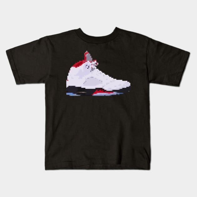 AIR JORDAN V RETRO PIXELATED ART SHOE COLLECTION Kids T-Shirt by Buff Geeks Art